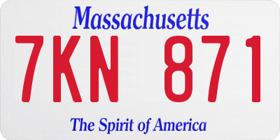 MA license plate 7KN871