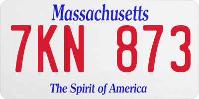 MA license plate 7KN873