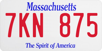 MA license plate 7KN875