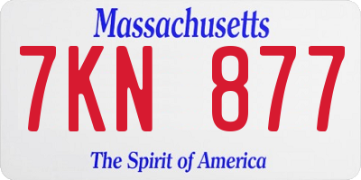 MA license plate 7KN877