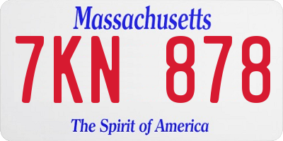 MA license plate 7KN878