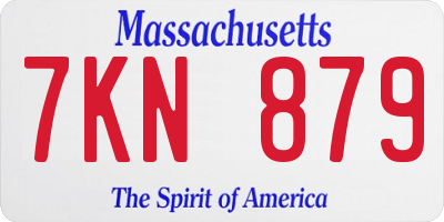 MA license plate 7KN879