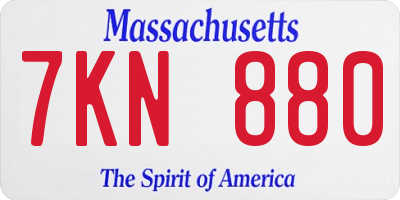 MA license plate 7KN880