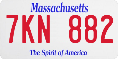 MA license plate 7KN882
