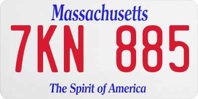 MA license plate 7KN885