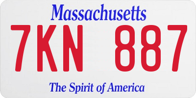 MA license plate 7KN887
