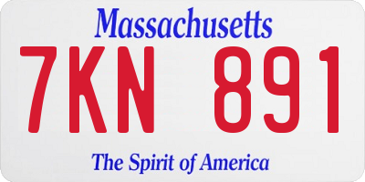 MA license plate 7KN891
