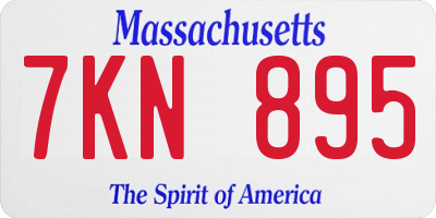MA license plate 7KN895