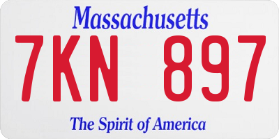 MA license plate 7KN897