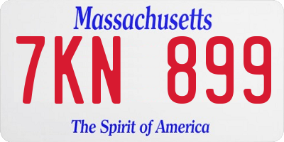 MA license plate 7KN899