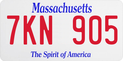 MA license plate 7KN905