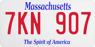 MA license plate 7KN907