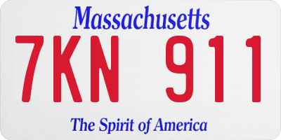 MA license plate 7KN911