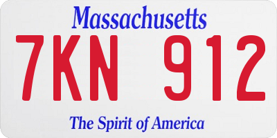 MA license plate 7KN912
