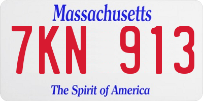 MA license plate 7KN913