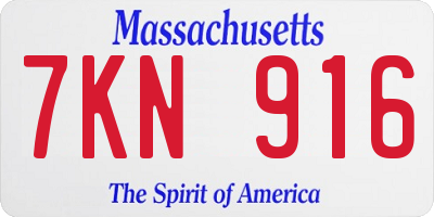 MA license plate 7KN916