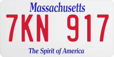 MA license plate 7KN917