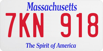MA license plate 7KN918