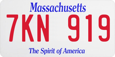 MA license plate 7KN919
