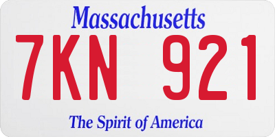 MA license plate 7KN921