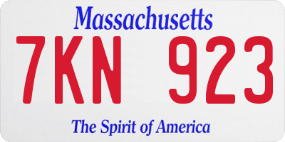 MA license plate 7KN923
