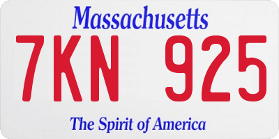 MA license plate 7KN925
