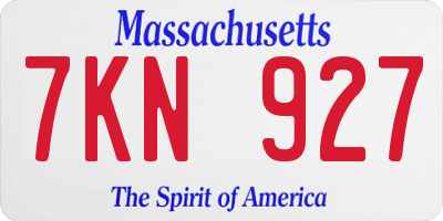 MA license plate 7KN927