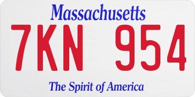 MA license plate 7KN954