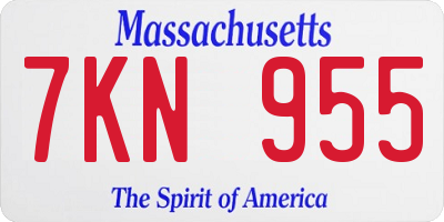 MA license plate 7KN955