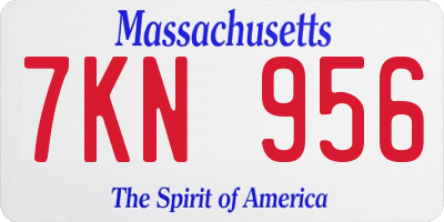 MA license plate 7KN956