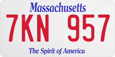 MA license plate 7KN957