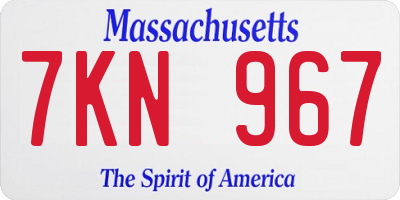 MA license plate 7KN967