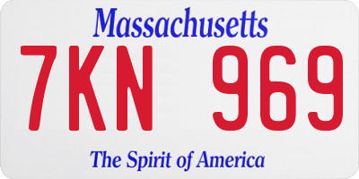 MA license plate 7KN969