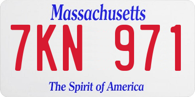 MA license plate 7KN971