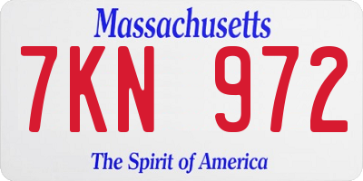 MA license plate 7KN972