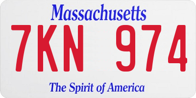MA license plate 7KN974