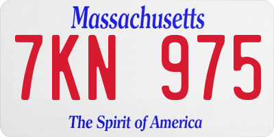 MA license plate 7KN975