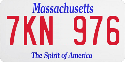 MA license plate 7KN976