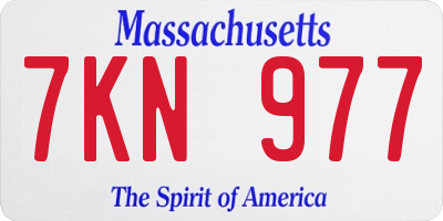 MA license plate 7KN977