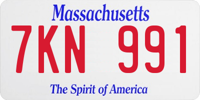 MA license plate 7KN991