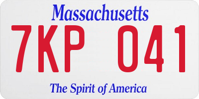 MA license plate 7KP041