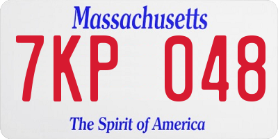 MA license plate 7KP048