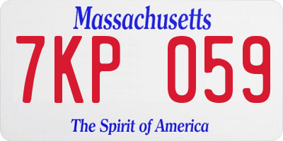 MA license plate 7KP059