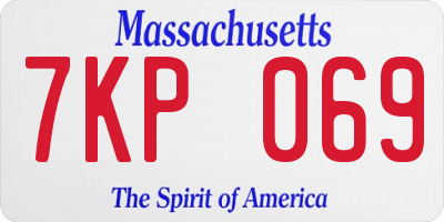 MA license plate 7KP069