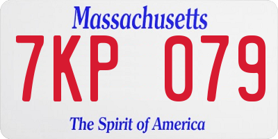MA license plate 7KP079