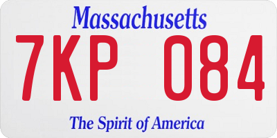 MA license plate 7KP084