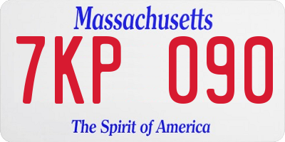 MA license plate 7KP090