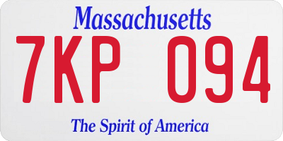 MA license plate 7KP094