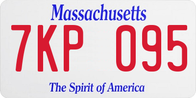 MA license plate 7KP095