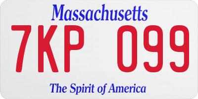 MA license plate 7KP099